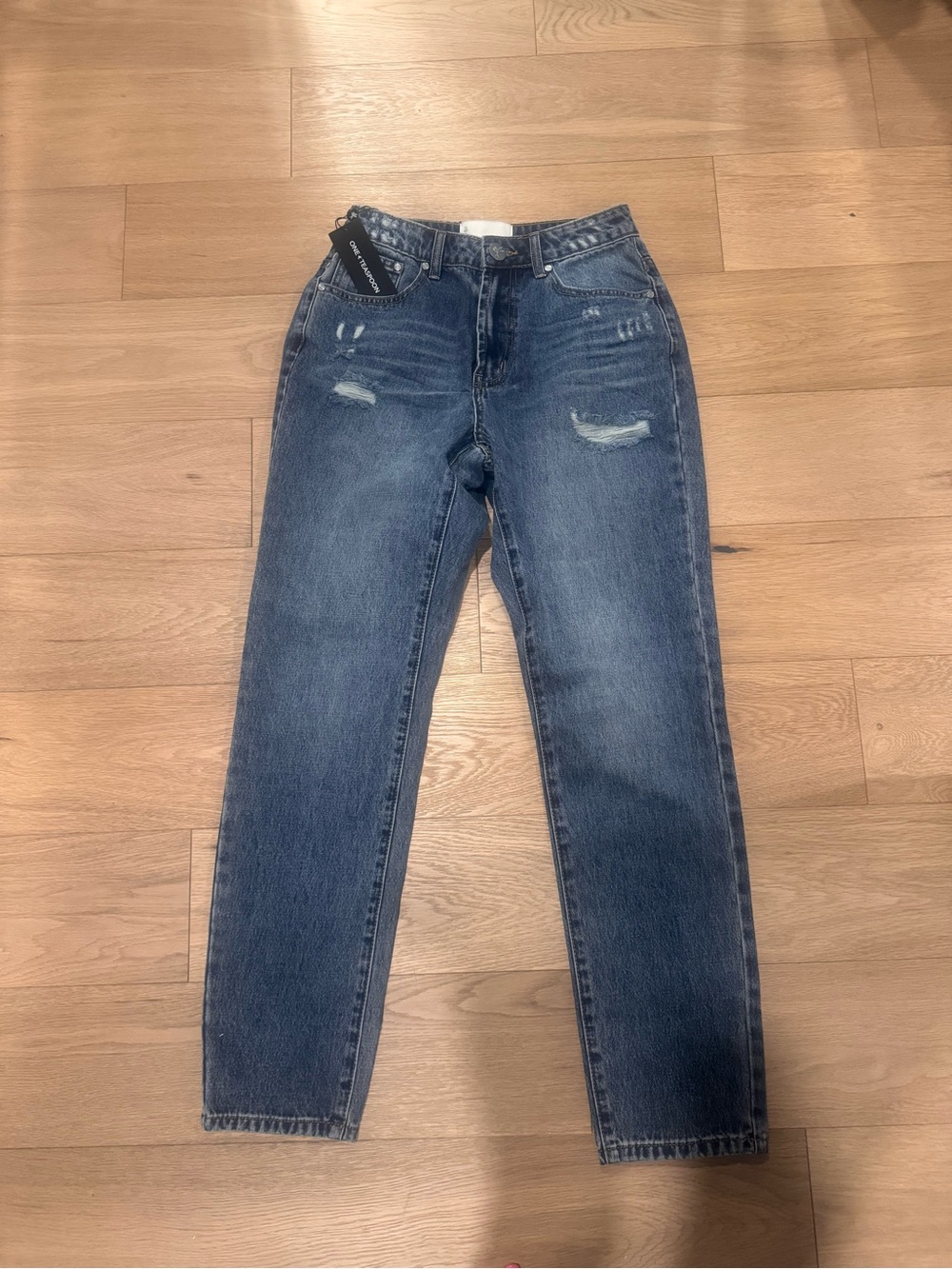 One Teaspoon High-Rise Distressed Jeans - Blue Wash “balloon”